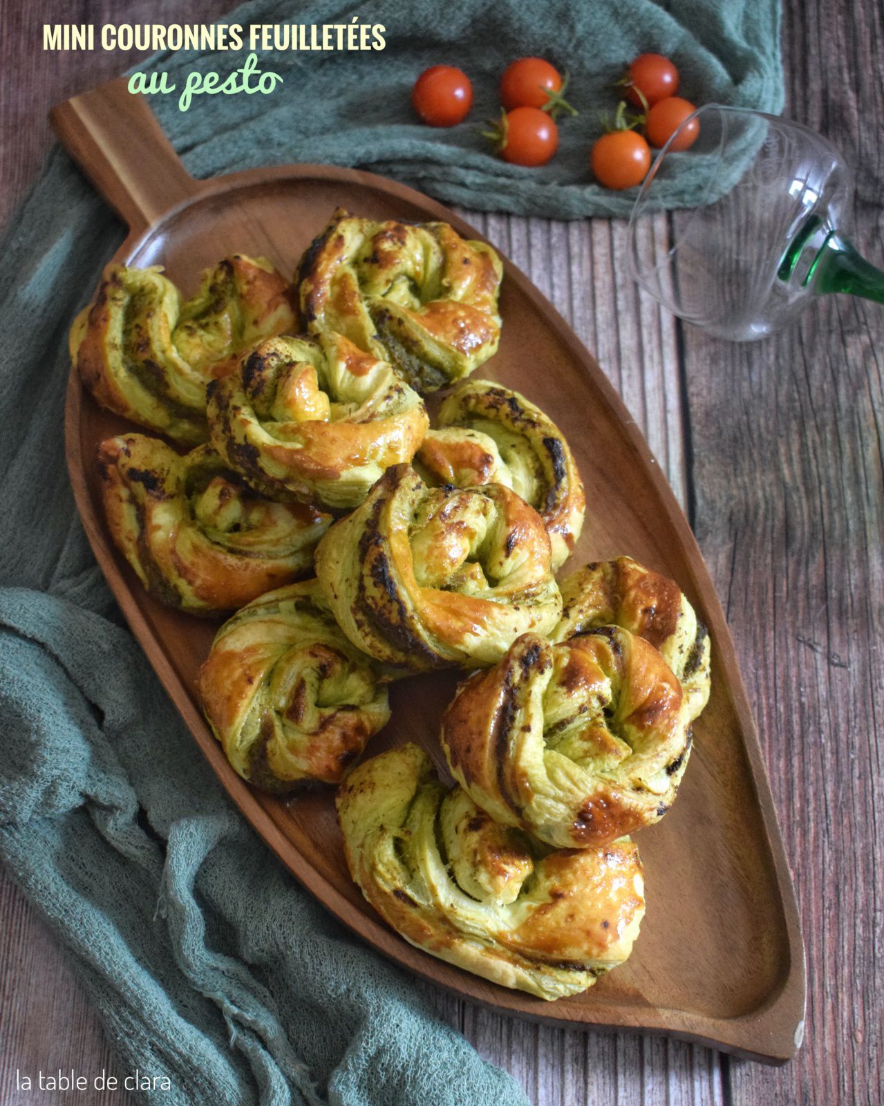 Mini couronnes feuilletées au pesto