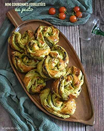 Mini couronnes feuilletées au pesto