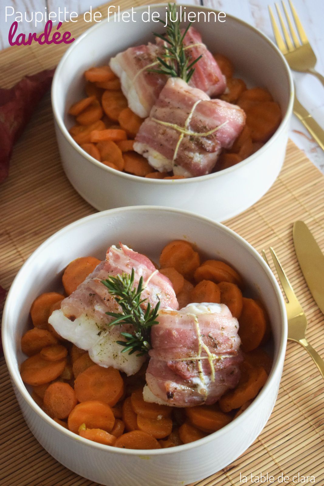 Paupiette de filet de julienne lardée