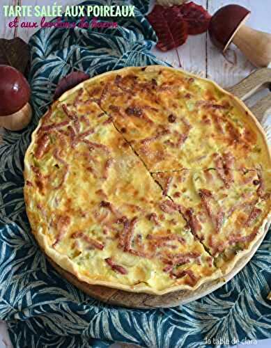 Tarte salée aux poireaux et lardons de bacon