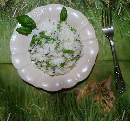 Riz et haricots verts au basilic