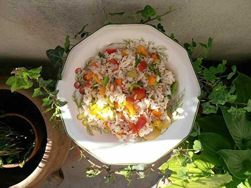 Salade de riz aux poivrons multicolores