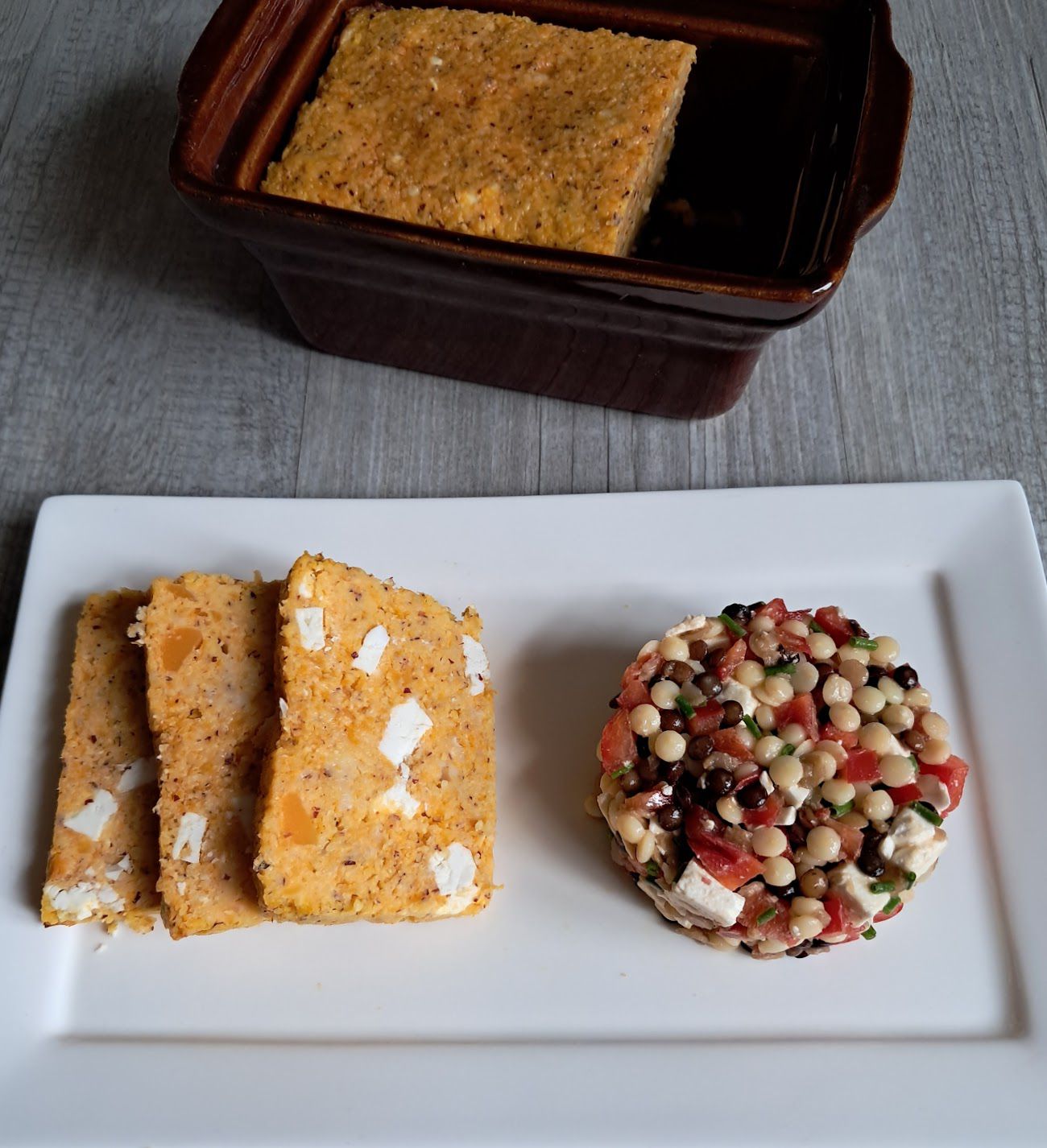 Terrine de butternut, polenta et feta 