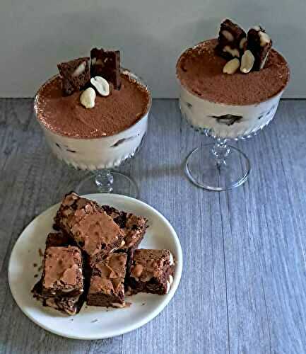 Tiramisu au brownie-cacahuètes