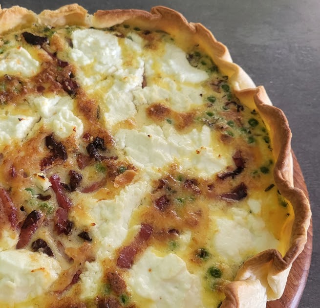 Quiche aux petits pois et aux lardons