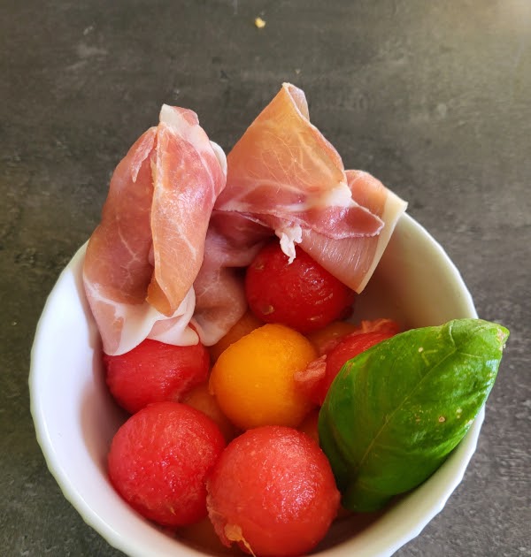 Salade de melon et de pastèque