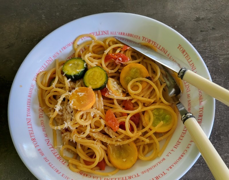 Spaghetti aux courgettes et crema di lardo