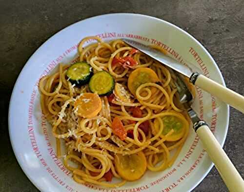 Spaghetti aux courgettes et crema di lardo