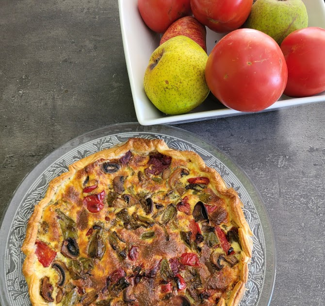 Tarte salée aux poivrons et champignons