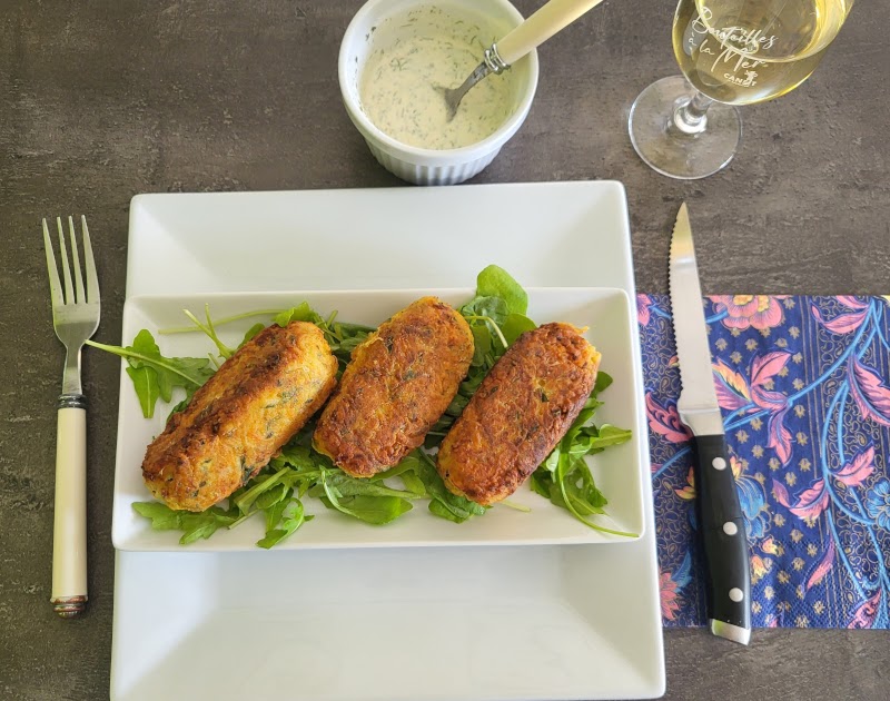 Croquettes de légumes avec sa sauce à l'aneth