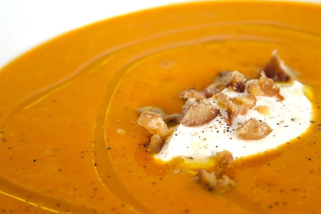 Velouté de courge et châtaignes 