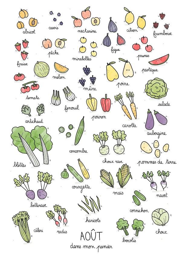 Calendrier des légumes et fruits de saison du mois d’août