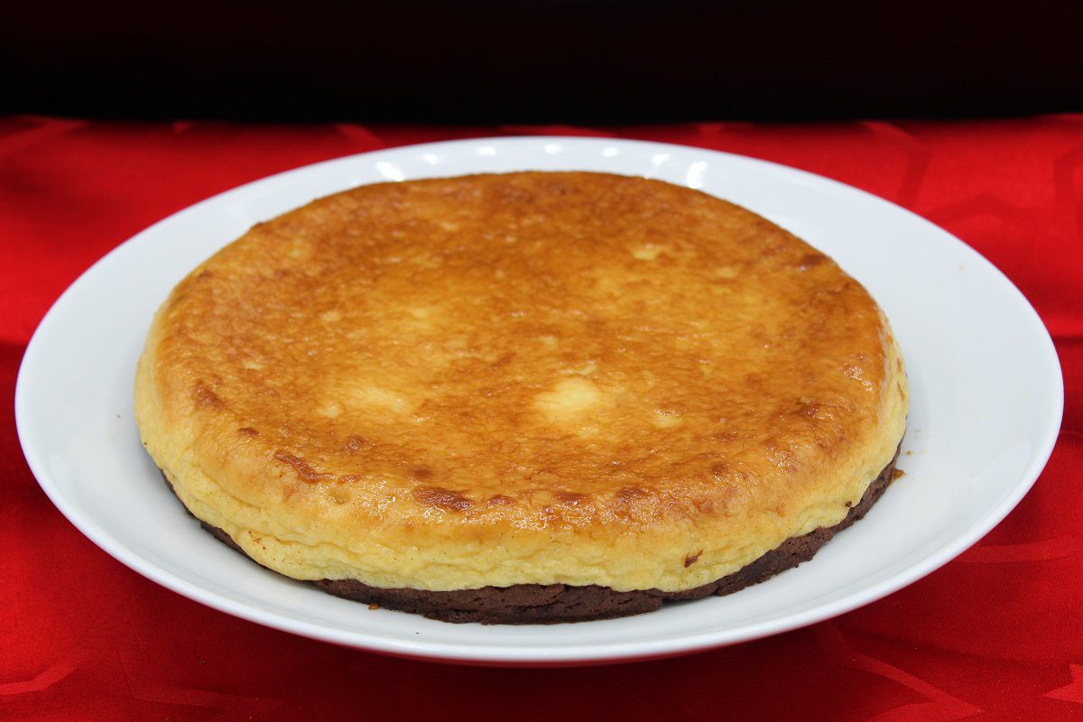 Gâteau de semoule au caramel et chocolat