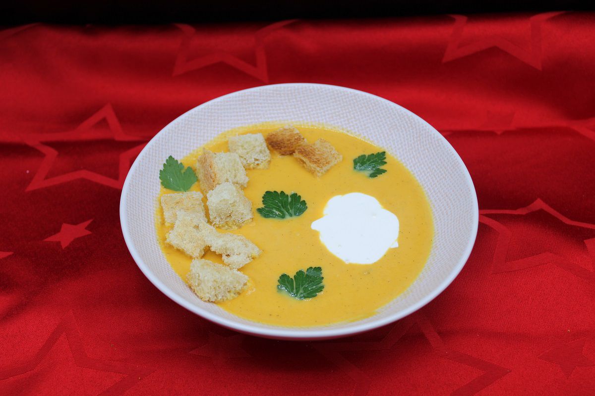 Velouté de carottes au fromage frais de Cyril Lignac