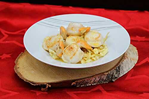 Coquilles Saint Jacques au beurre d’orange et spatzle