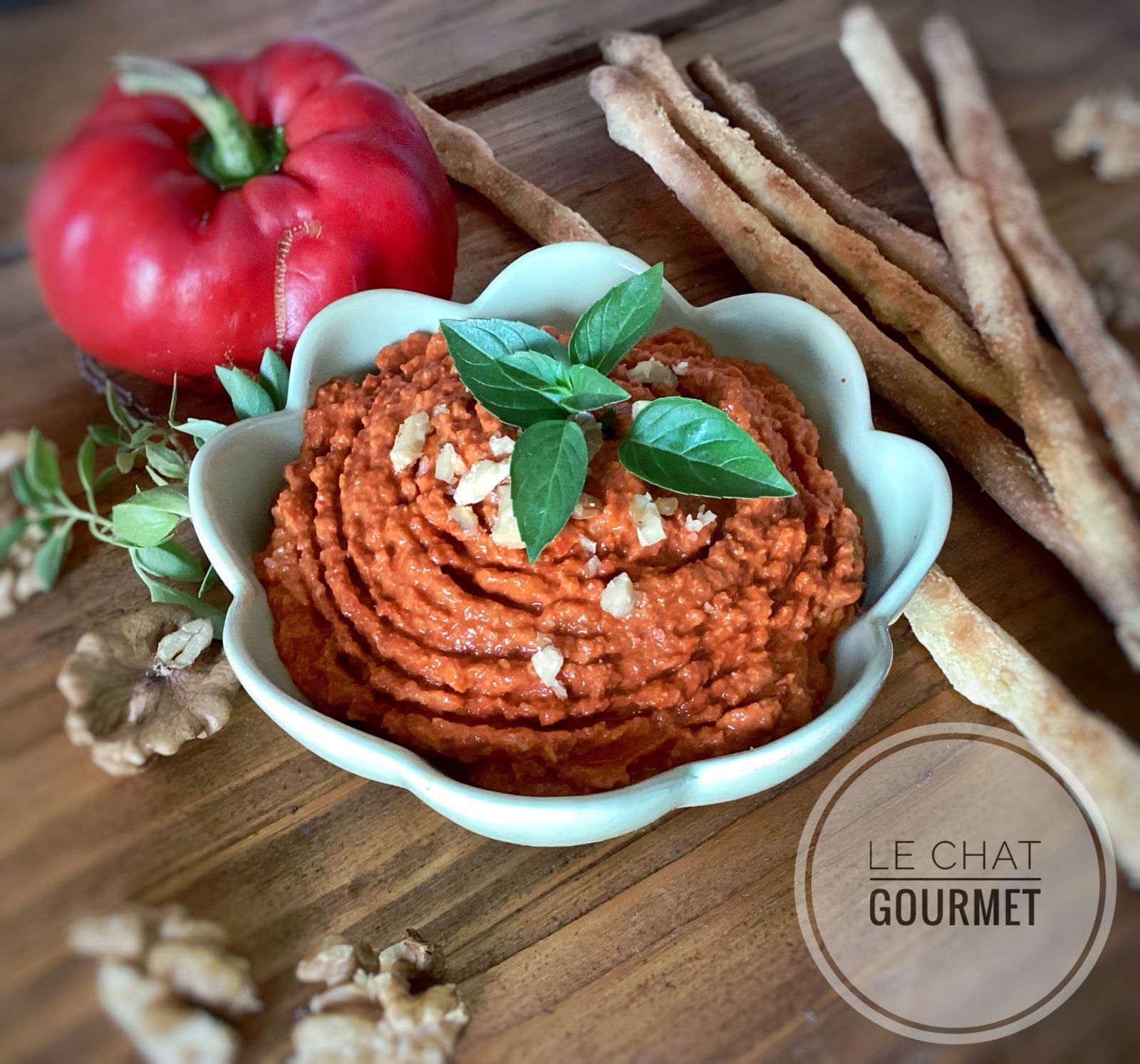 Muhammara - Dip ou tartinade aux poivrons rôtis et noix 