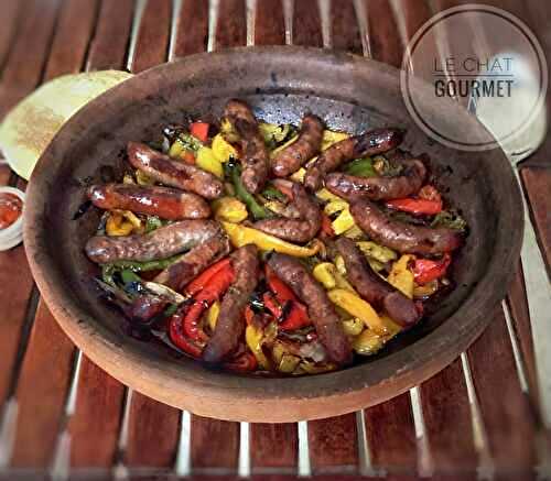 One pan poivrons et merguez 