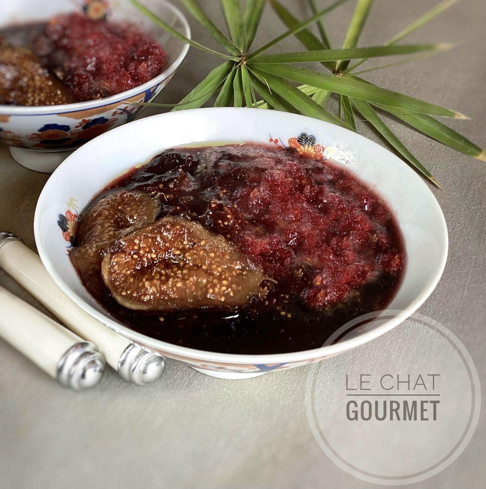 Sauté de figues, granité au vin rouge