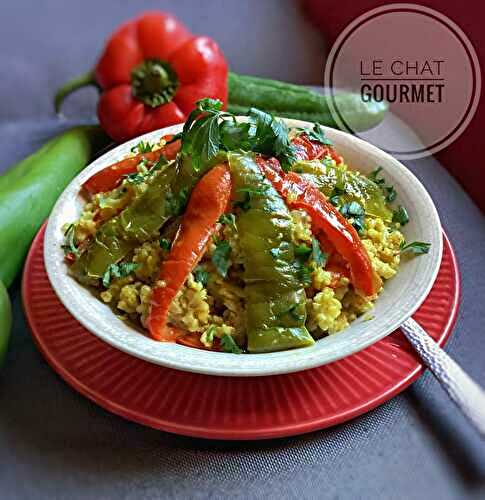 Boulgour aux poivrons, oignons et curry