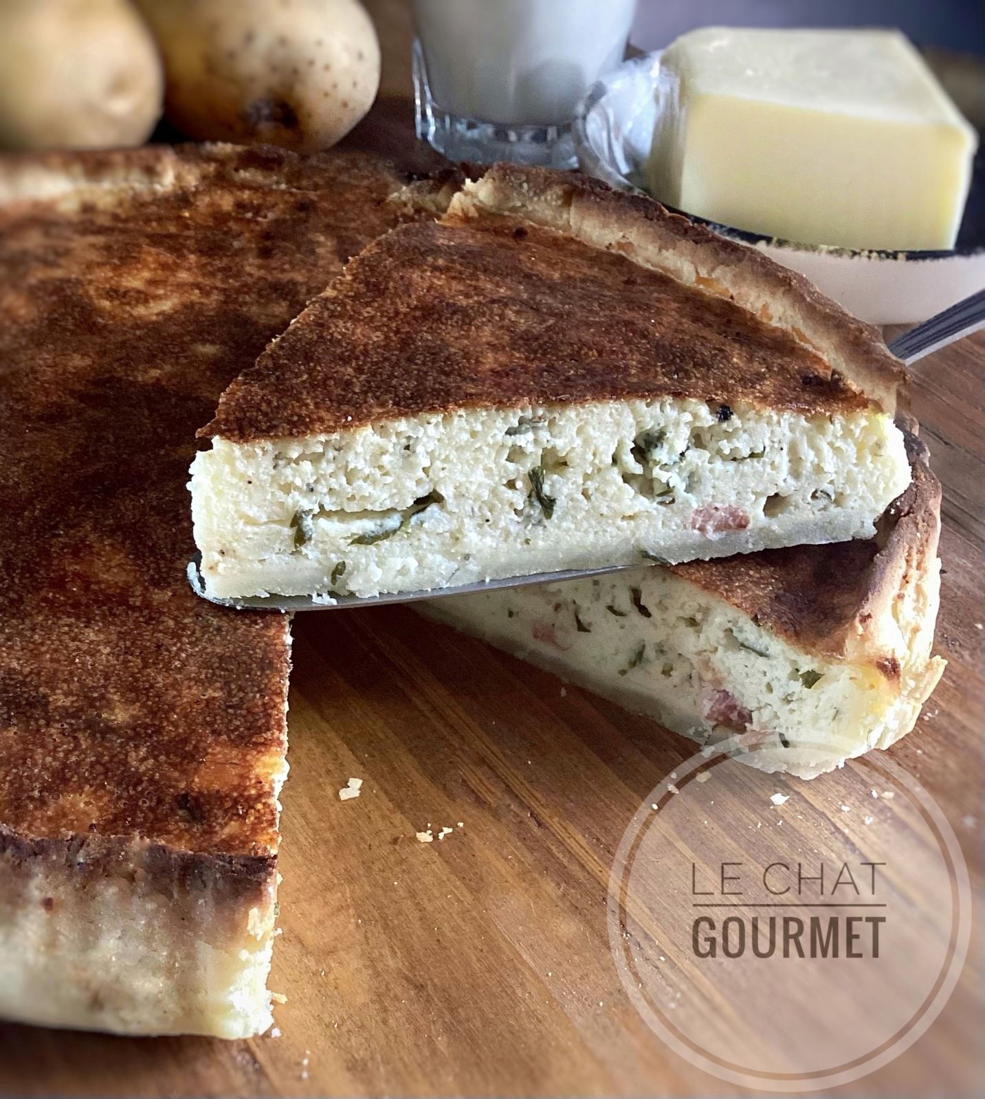 Petalou de B. Dauphin - Tourte paysanne poitevine au fromage de chèvre et pommes de terre