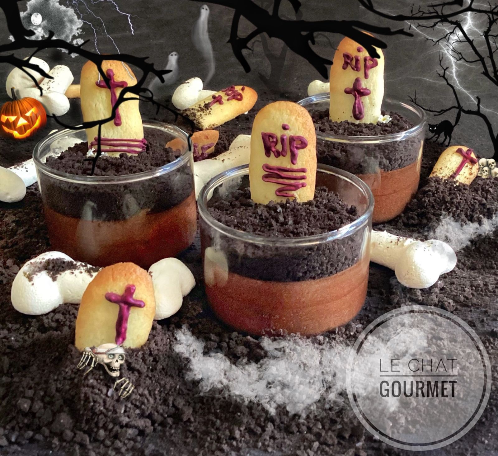 Mousse au chocolat d’Halloween 