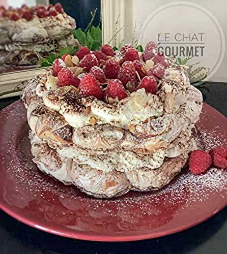 Pavlova au chocolat et aux fruits