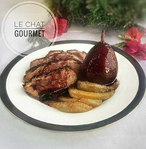 Magret de canard aux deux poires