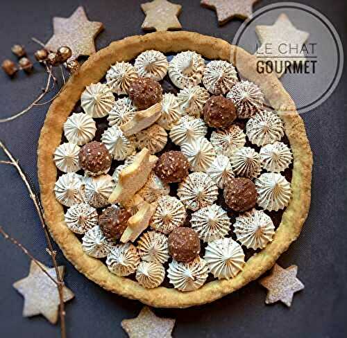 Tarte à la ganache au chocolat noir et meringue au café