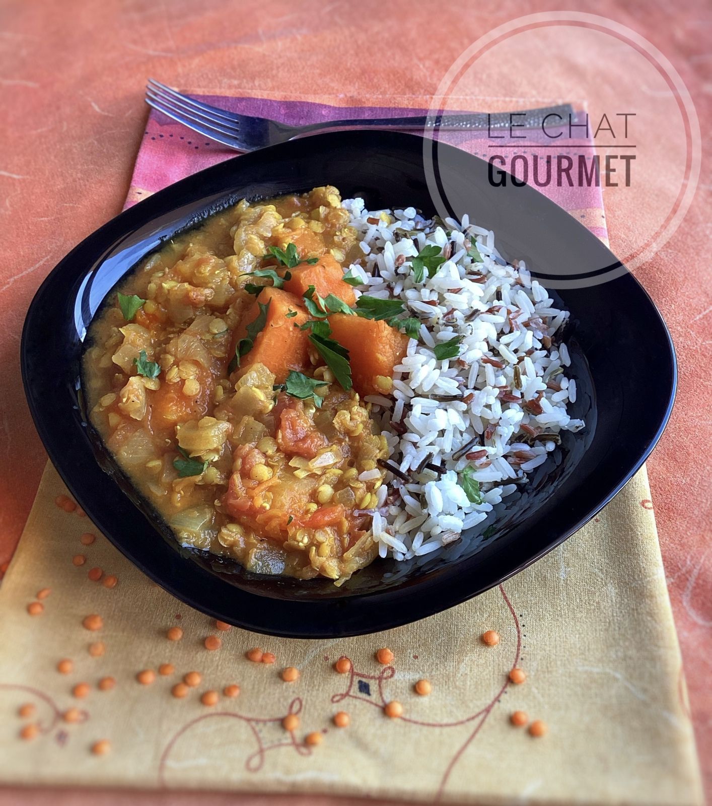 Dahl de lentilles corail et potimarron 