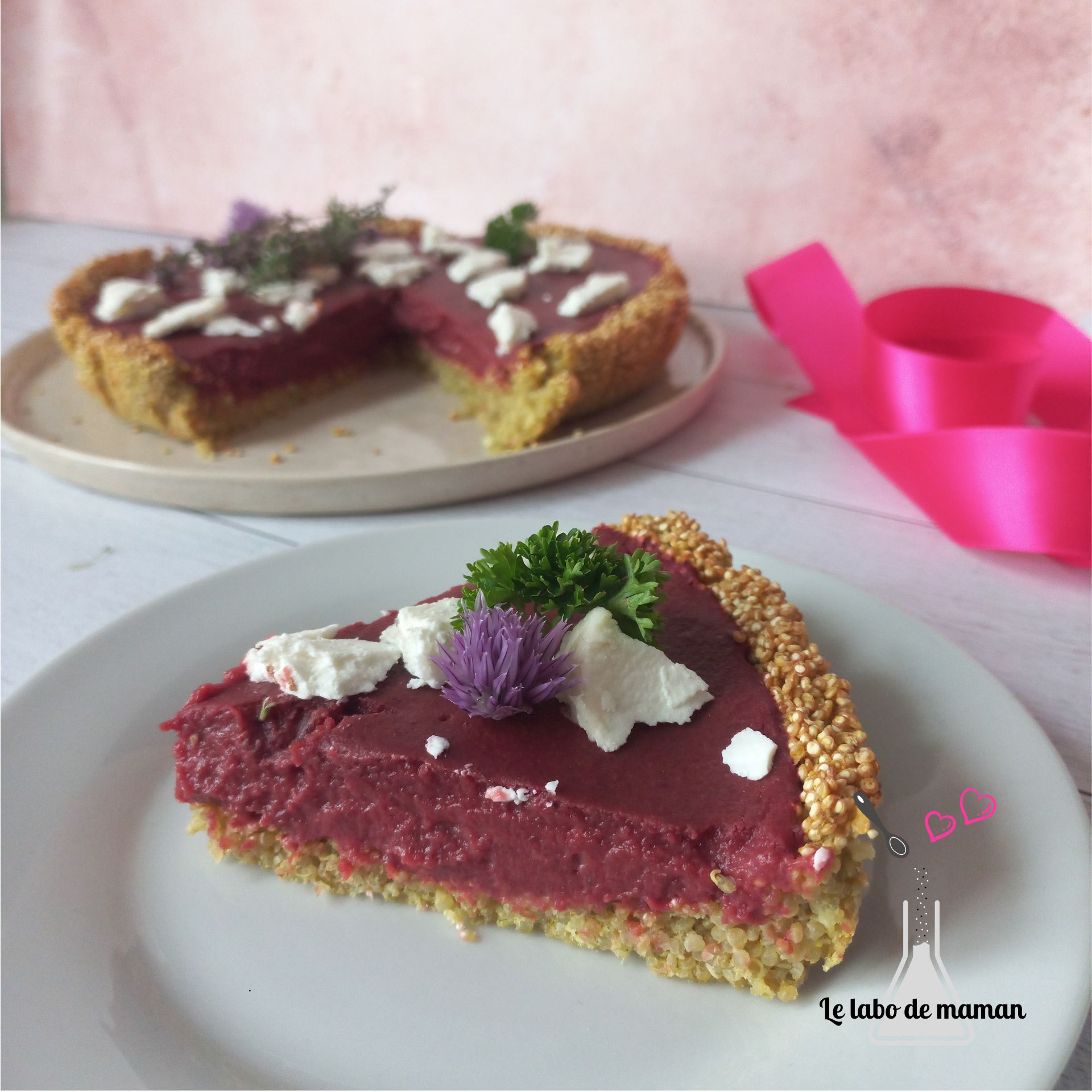 Tarte au quinoa, betterave et feta