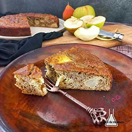 Gâteau aux oeufs, pommes et poires