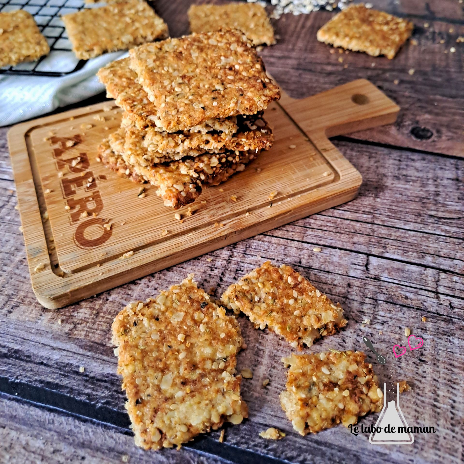 Biscuits avoine, parmesan et sésame