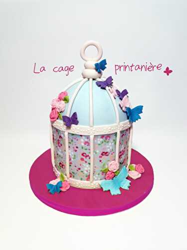 Tutoriel cake design : cage à oiseaux printanière - Féerie Cake