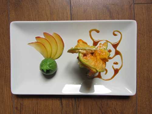 Fleur de courgette farcie aux prunes