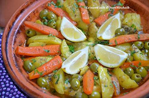 Tajine de poulet pommes de terre et olives