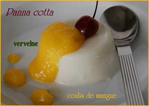 Panna cotta légère à la verveine et coulis de mangue, sans lactose