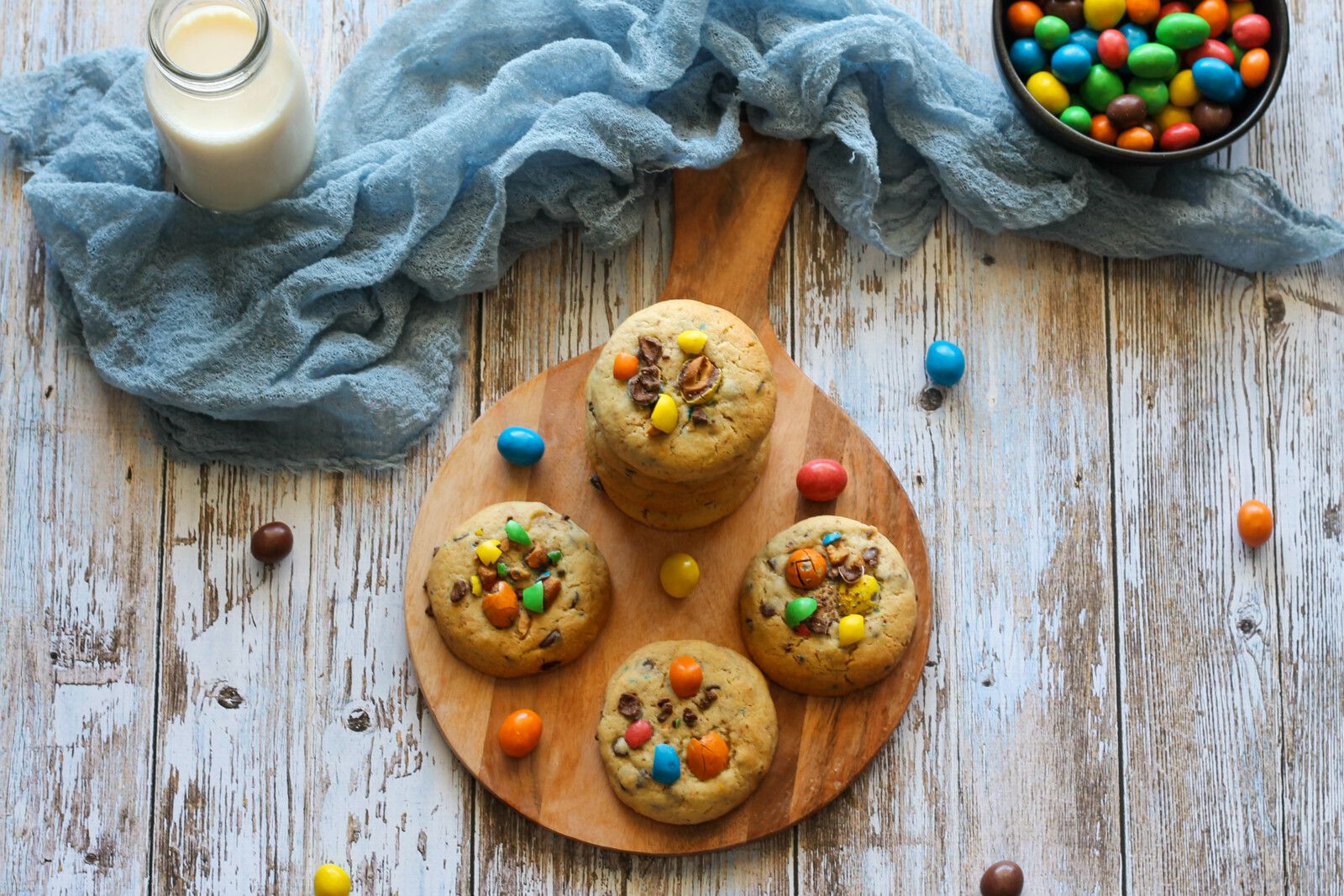 Cookies aux pépites de chocolat et M&M's