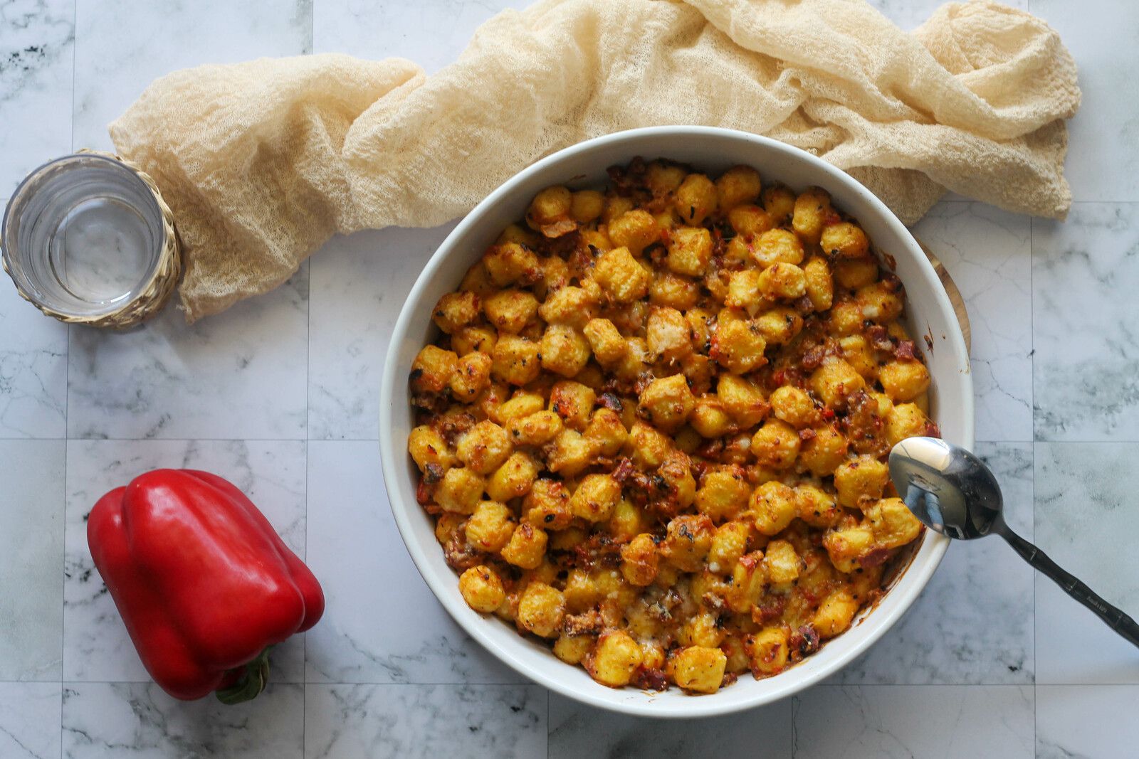 Gratin de gnocchis au chorizo