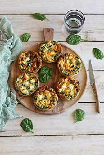 Quiche sans pâte aux épinards, chorizo et feta 