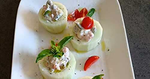 Bouchées de concombre à la macédoine (vegan)