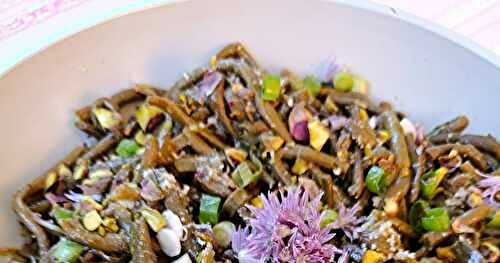 Salade de haricots verts, citron et pistaches