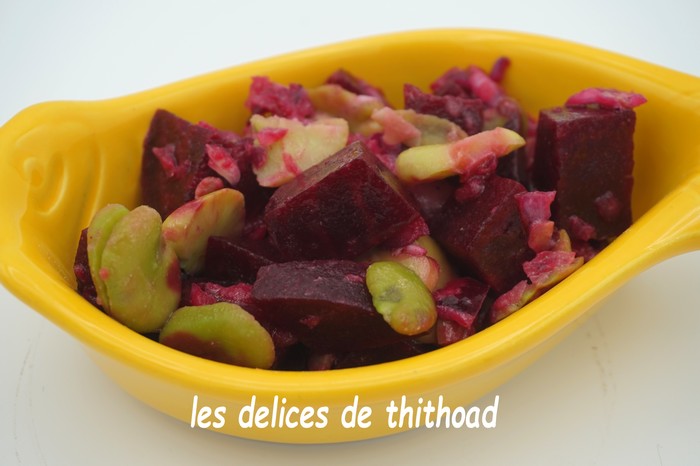 Salade de betteraves rouges et fèves