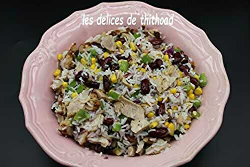 Salade riz au poulet façon tex mex