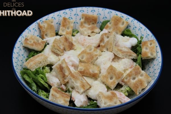 Salade de crevettes au parmesan