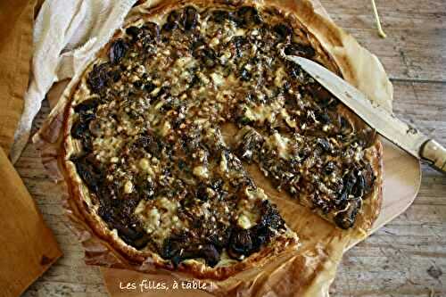 Tarte aux champignons, crème de truffe et beaufort