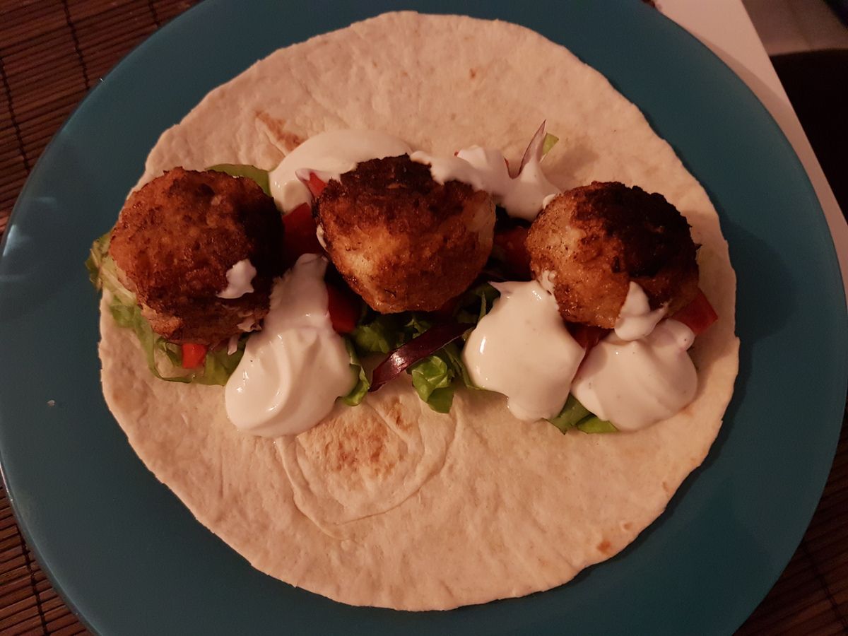 Wraps aux boulettes de poulet