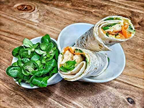 Wrap poulet, curry et crudités