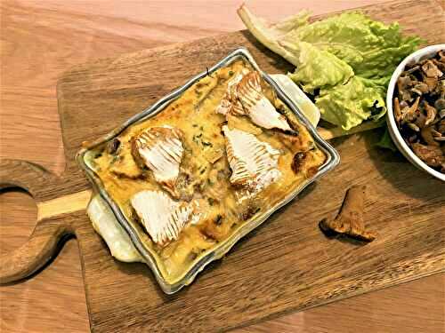 Clafoutis de camembert aux chanterelles