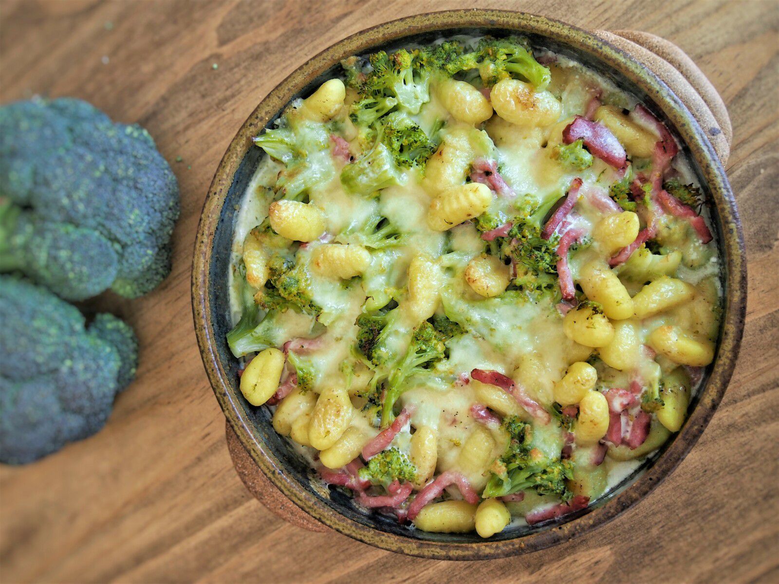 Gratin de gnocchi au brocoli et lardons