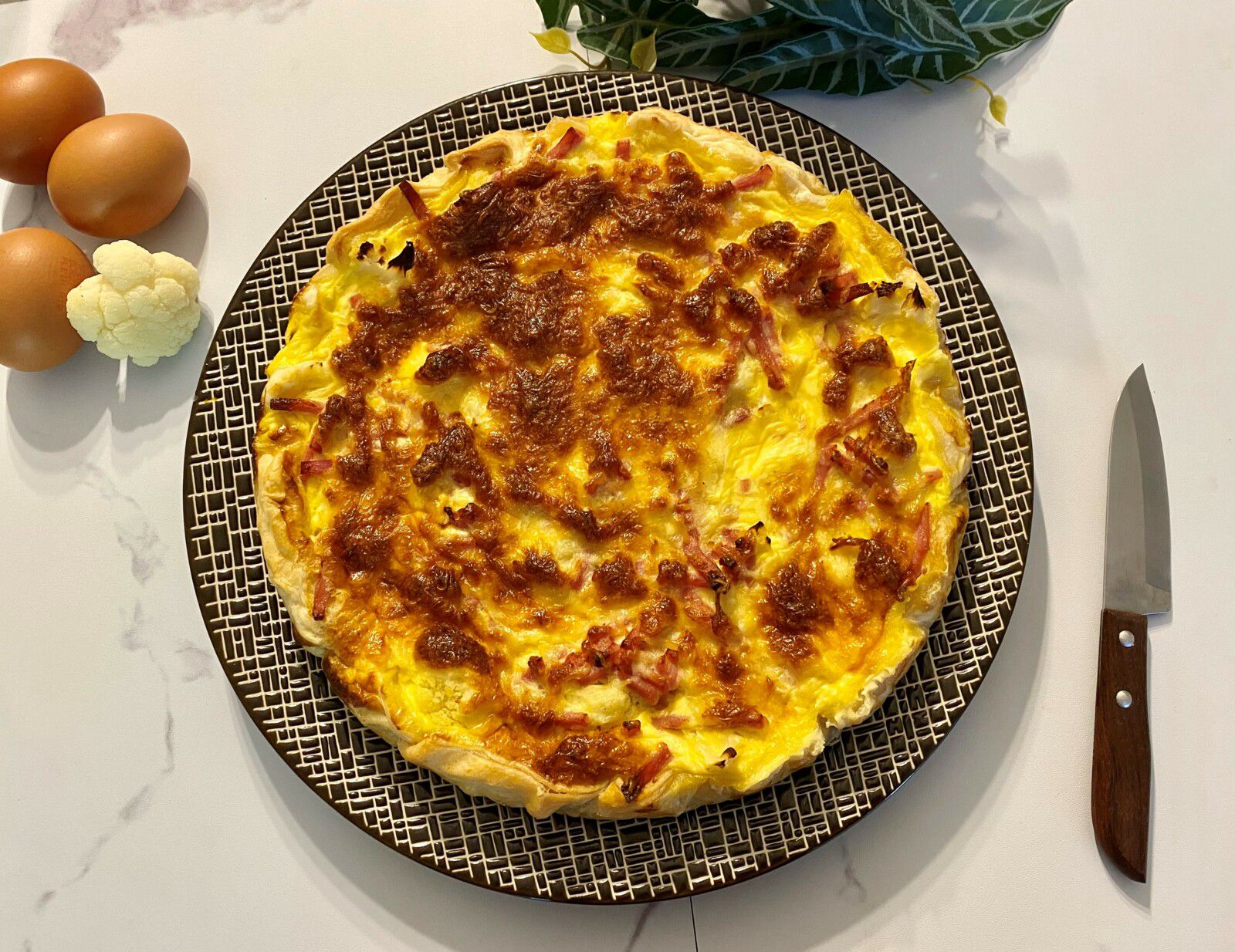 Tarte au chou fleur et au jambon